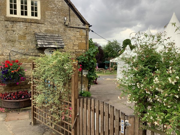 Gate to beer garden