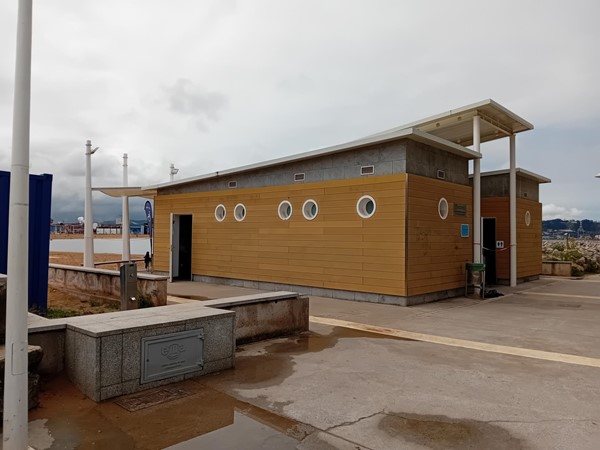 The beach wheelchair service hut at Poniente beach, Gijon