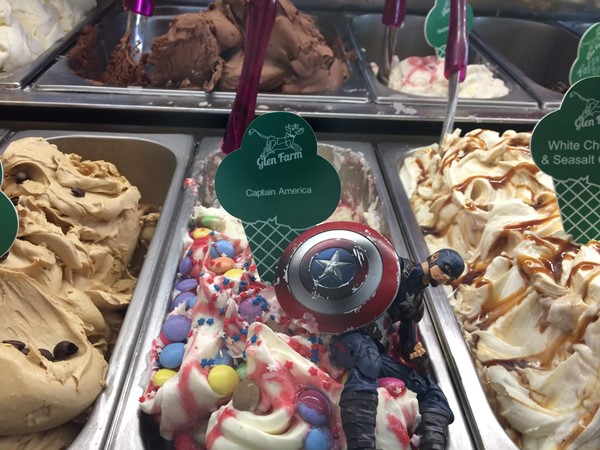 Ice creams at The Milk Barn.