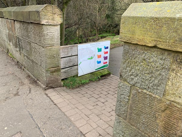 The start of Brunstane Burn Path opposite Booker