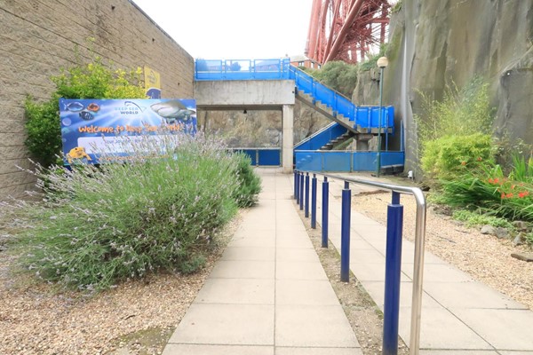 walkway ramp down from the carpark