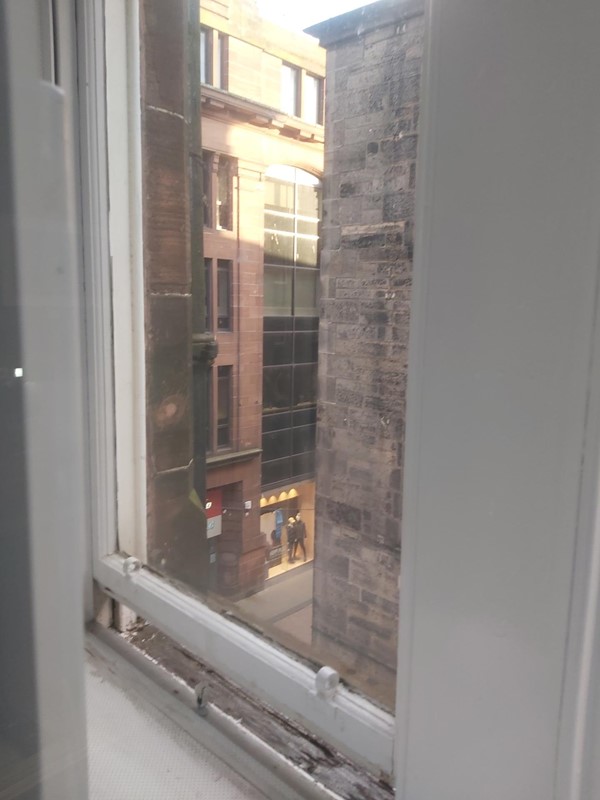 Image of a street from a window