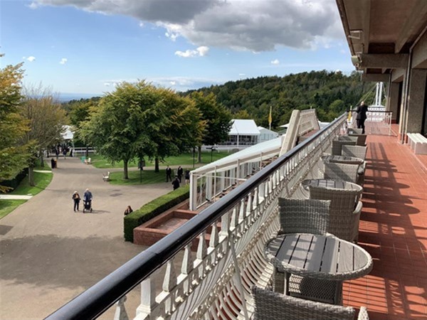 Image a balcony with outdoor seating area