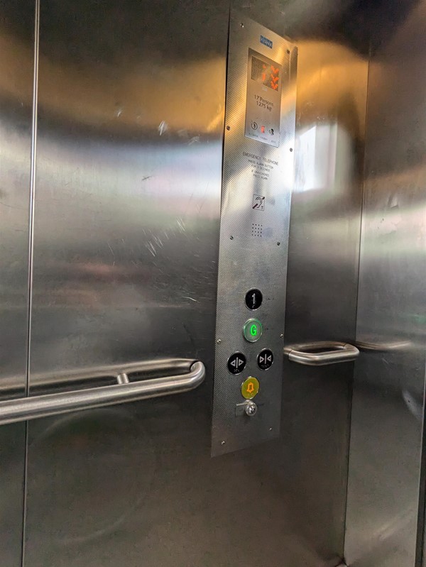 Image of grab rail in the lift