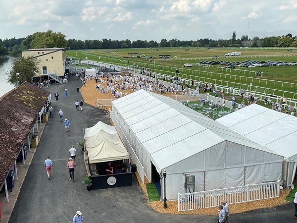 Image of tent marquees on the grounds of the racecourse.