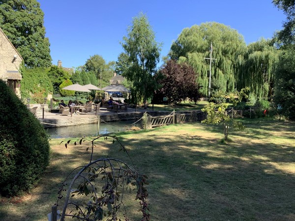 Out door seating area by river