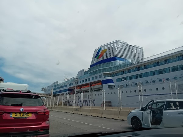 Getting ready to board Brittany Ferries' Pont-Aven for our return journey from Santander