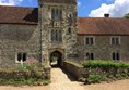 Exterior of house from the other side of the moat