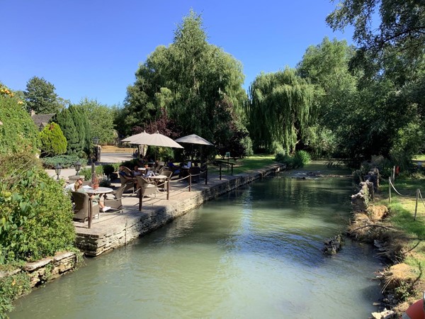 Out door seating area by river