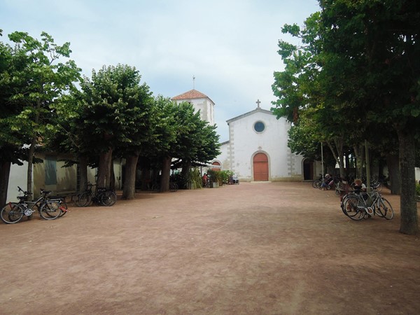 Shady main square and church