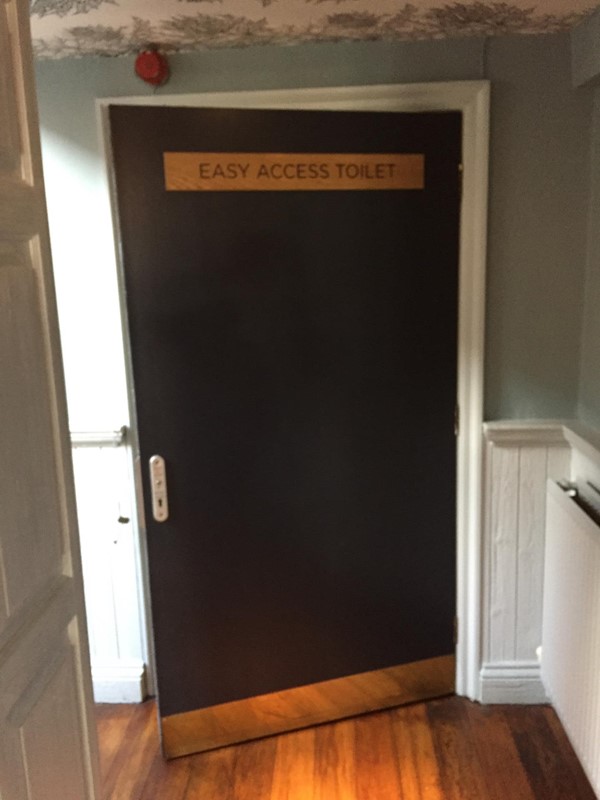 Accessible loo door.