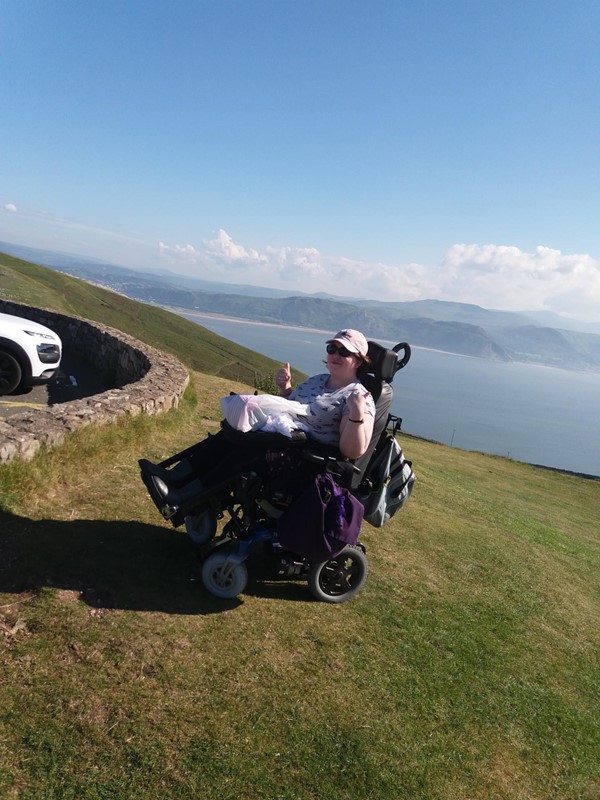 Wheelchair user on great orme.