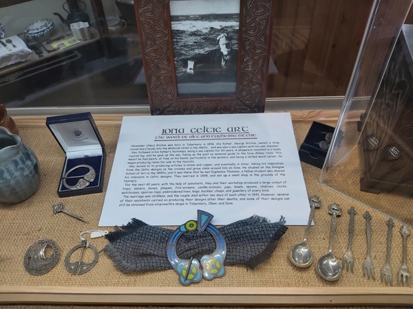 Image of a display of silverware and other items