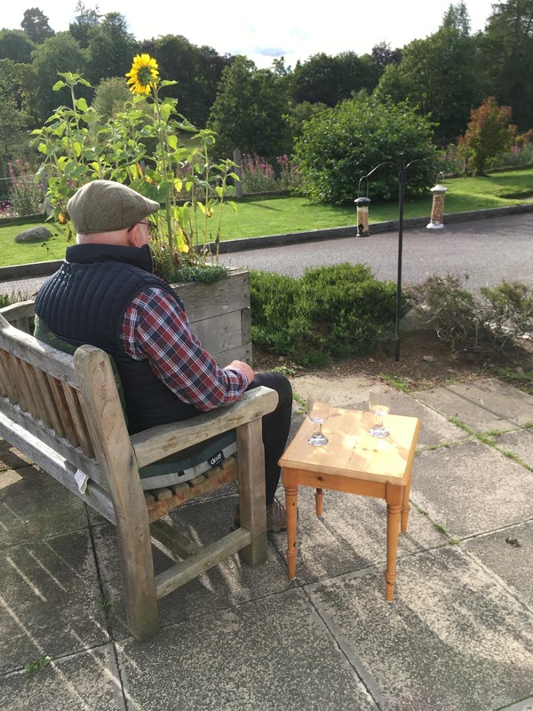 Man in garden