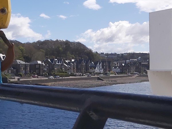 Image of a view of a town from a boat