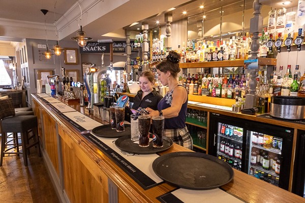 This is a photograph of the bar as you enter from the side street