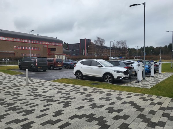 Image of the car park from the side.