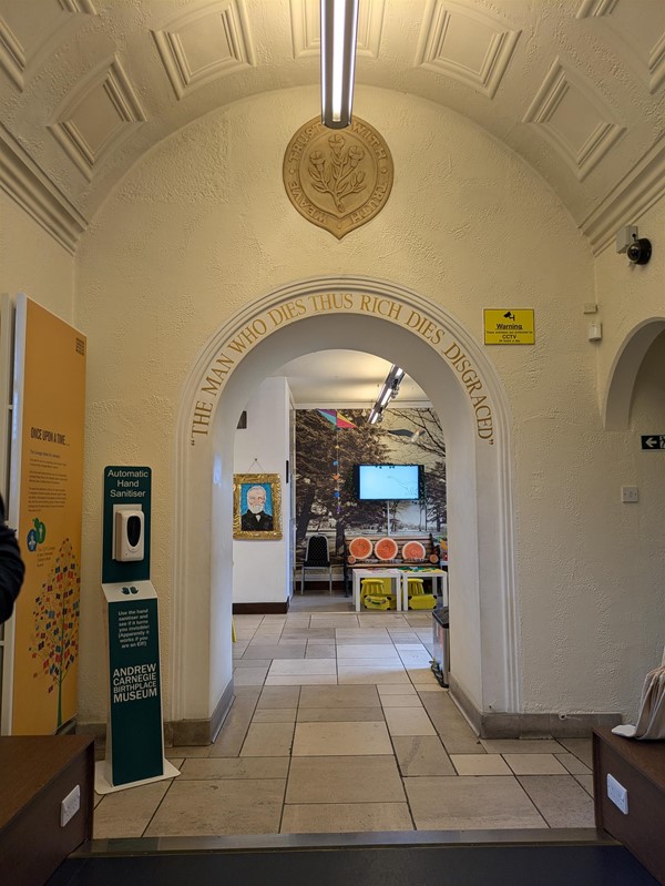 Image of foyer of Andrew Carnegie Birth Museum