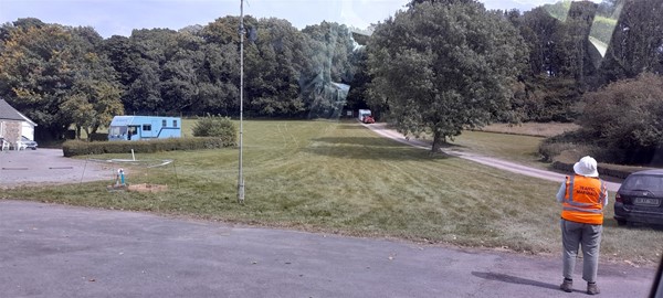 Image of a traffic marshall in an empty field