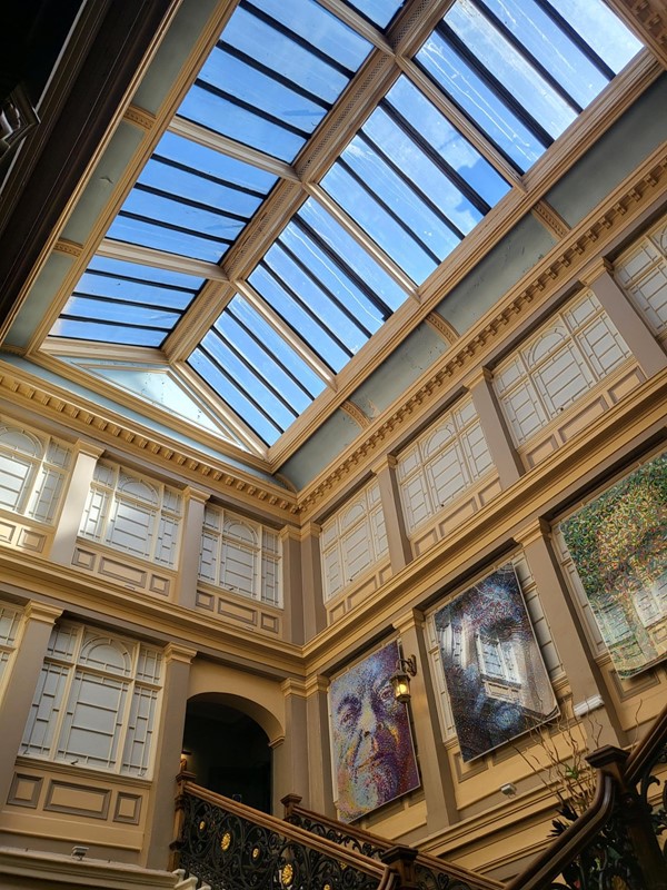 This is me looking up above the grand staircase.