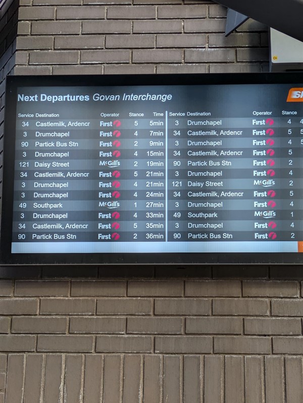 Image of departure board