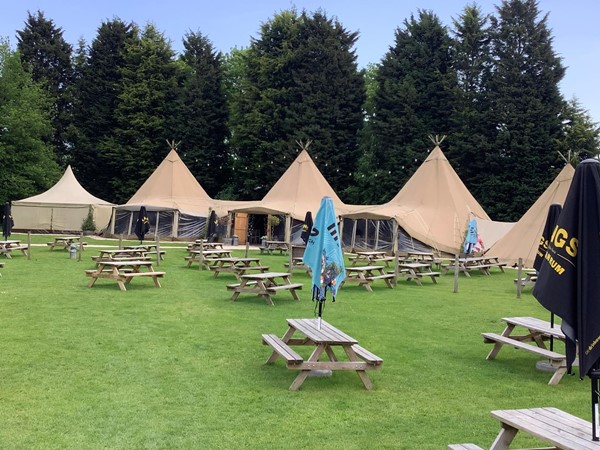 A well cared for garden area with wooden tables well spaced out. But what appealed to us was that there are a number of Tipi’s you can hire for any special occasion you may have forthcoming