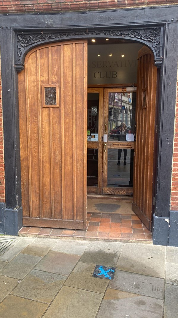 Image of a large wooden door