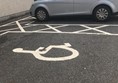 Disabled parking outside hall