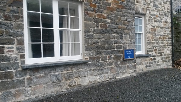 Picture of accessible parking space at Nanteos Mansion.