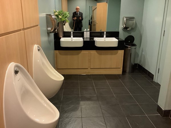 Two urinal and two sinks