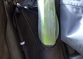 The walking stick section of the wheelchair bag takes a leek!