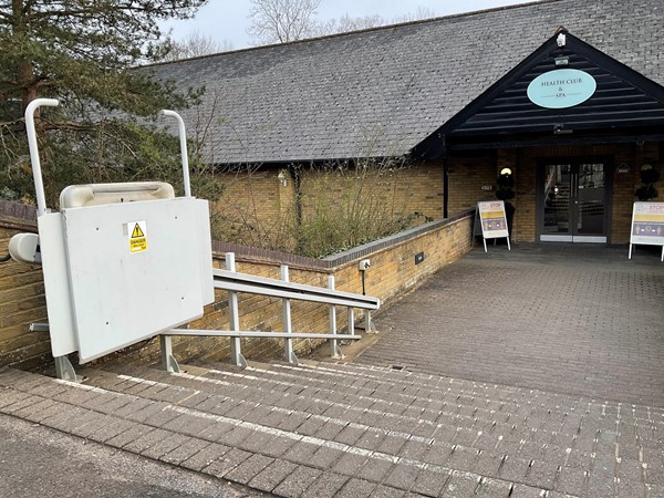 Image of an outside stair lift.