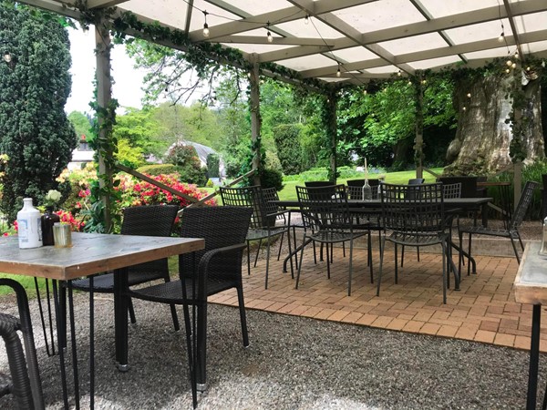 Image of the outside seating area at the garden bistro.