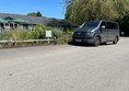 Disabled parking area by entrance on tarmac