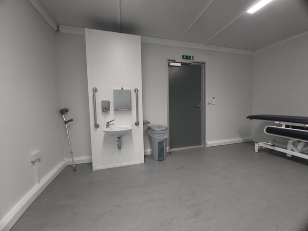 Sink and bench  in the Changing Places Toilet