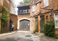 Image of a wooden door in a building