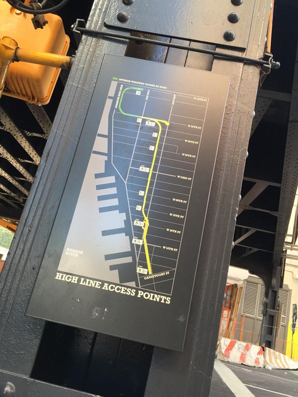 Picture of The High Line in New York - High Line Access Points map