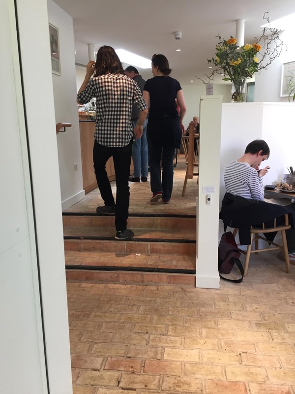 Steps in the cafe at Kettle's Yard