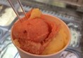 Peaches and wine ice cream.