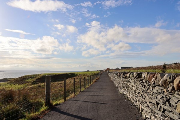 Clean wide path stretching into the distance.