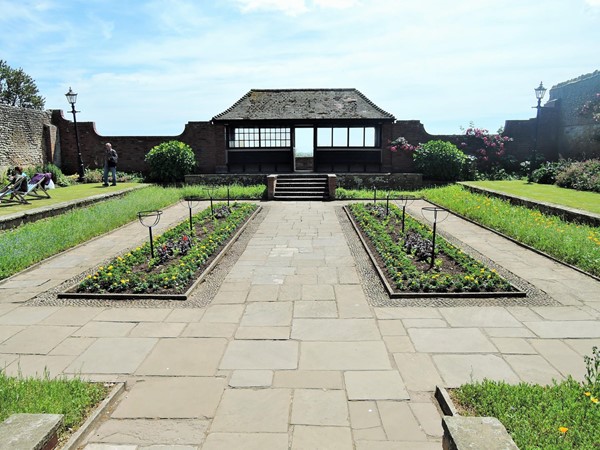 One of the enclosed walled gardens