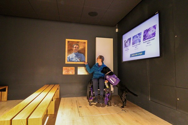 Me and my assistance dog admiring Jim Clark.