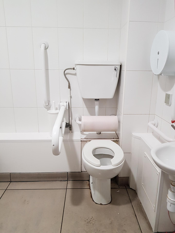 Toilet in disabled loo in Derby Bus Station