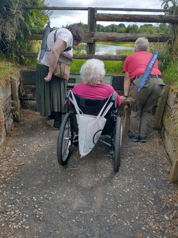 Wheelchair user at Murton farm