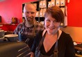 Paul on the left Aimee on the right.  I love their aprons which are kind of like heavy duty hardware store aprons.