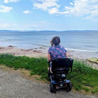 Enjoying Nairn the view at Nairn beach