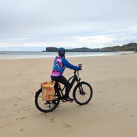 Cycling along Sandwood Bay