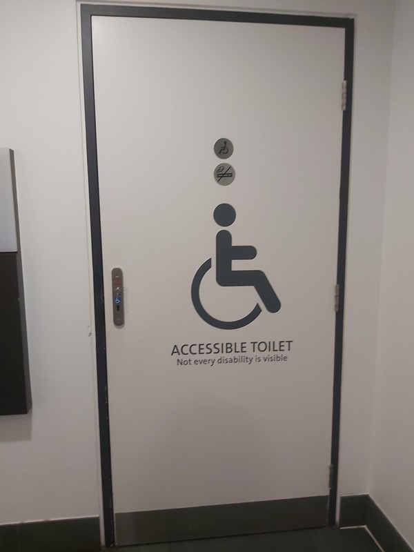 Accessible toilet door