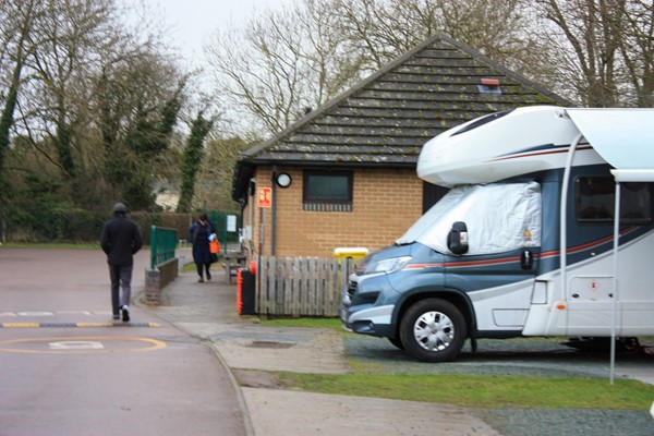 Facilities block with level access to the walkway.