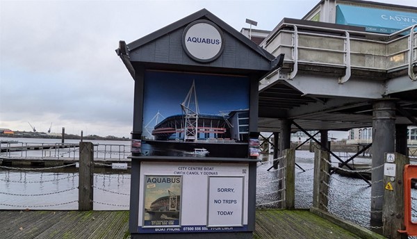 Image of information both at Cardiff Bay